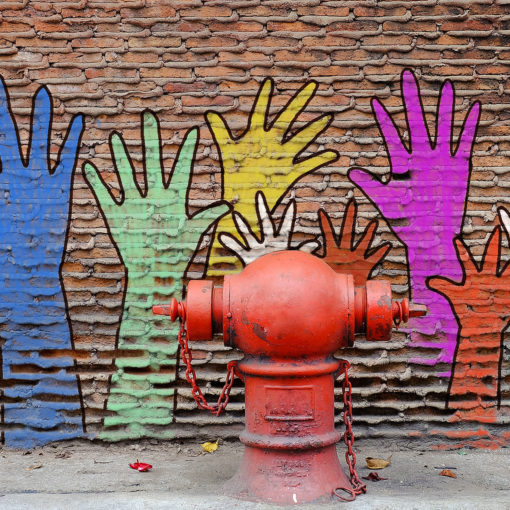 hands painted wall