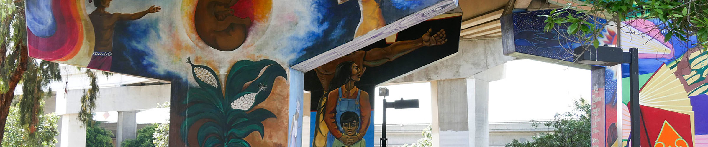 Chicano Park paintings under bridge