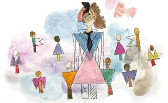 illustration representing male, female and non-binary